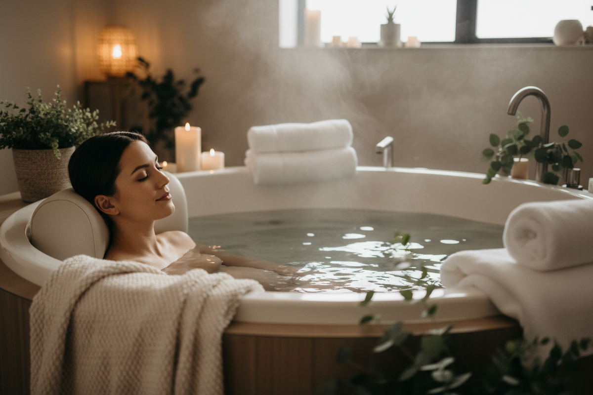 warm bath to support natural induction of labour