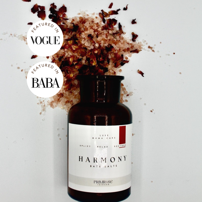Mineral rich Harmony bath salts for postpartum relaxation and wellbeing